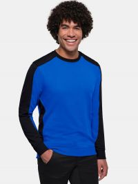 Sweatshirt Arbeit blau mit schwarzem Kontraststreifen, Regular Fit für Damen und Herren